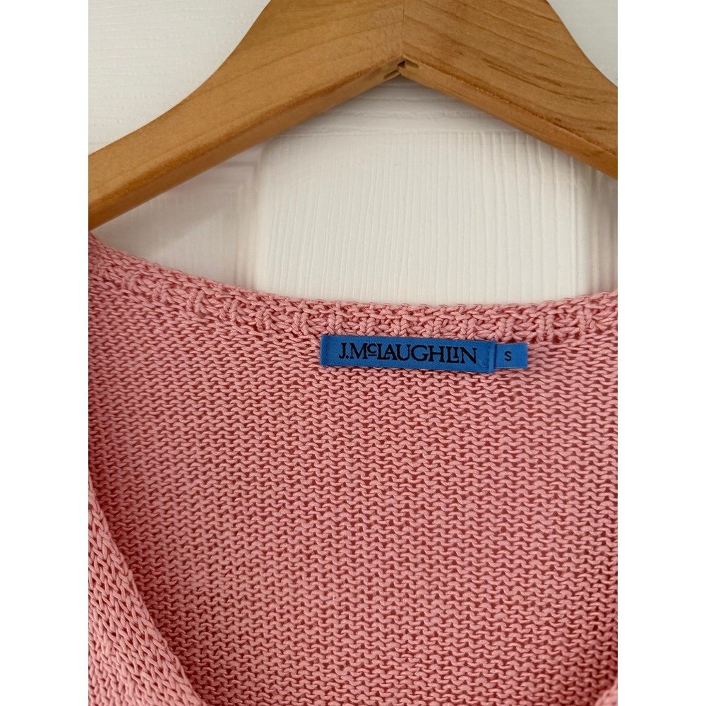 J. Mclaughlin Womens Pink Knit V Neck Sweater Coastal Cottage - Picture 3 of 3